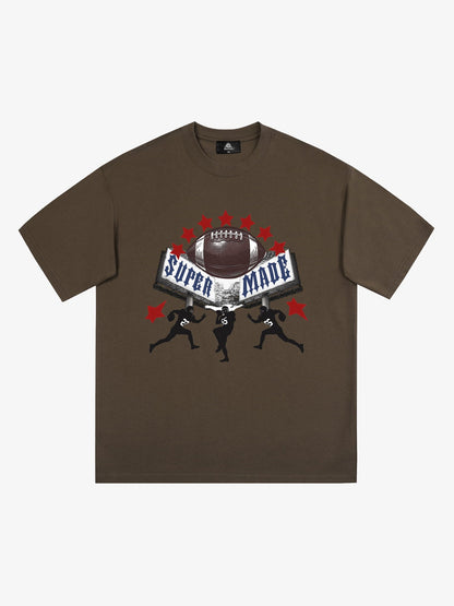 Super Bowl Football Print T-Shirt 