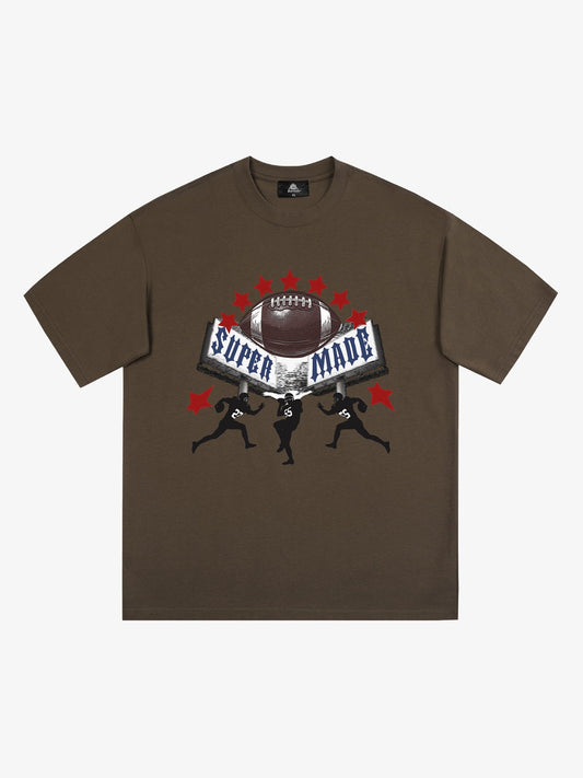 Super Bowl Football Print T-Shirt 