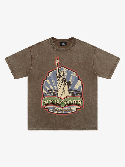 Orginal Street Statue of Liberty Independence Day T-shirt 