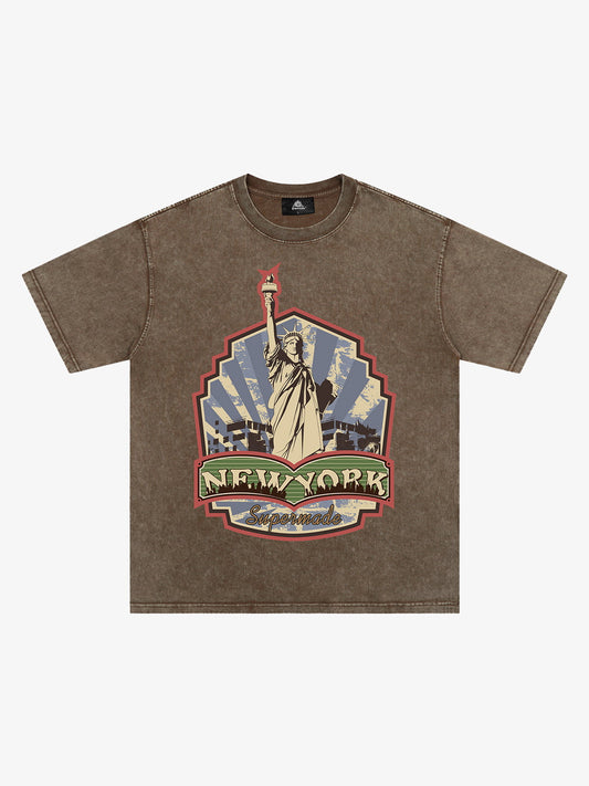 Orginal Street Statue of Liberty Independence Day T-shirt 