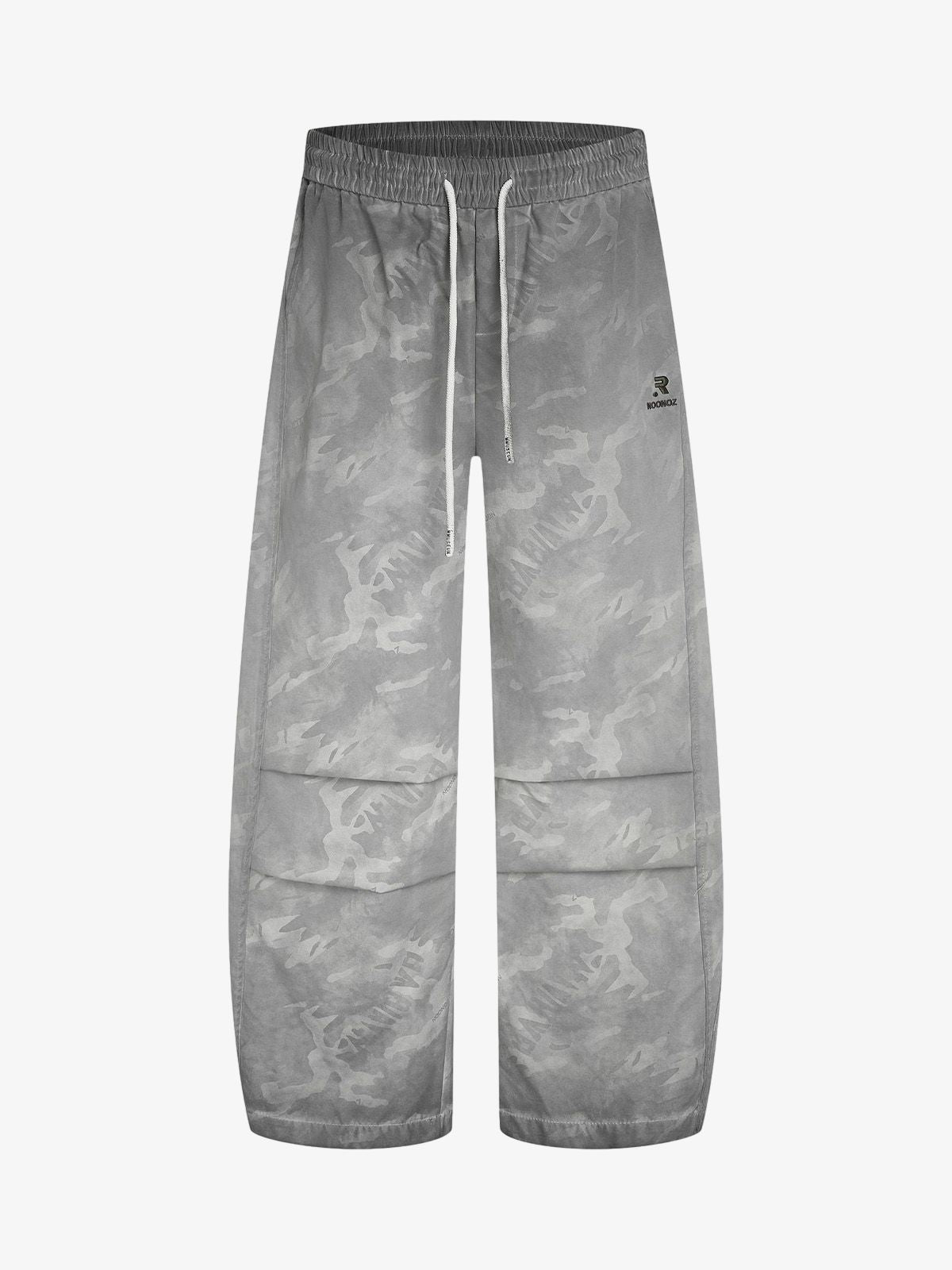 Retro Dirty-Dyed Paratrooper Barrel Pants 