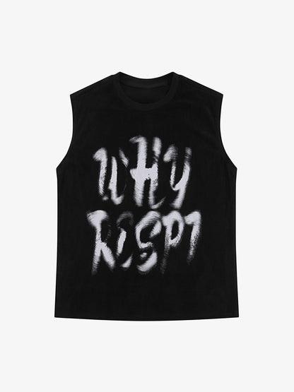 Thesupermade Retro Hip Hop Abstract Letter Print Vests 