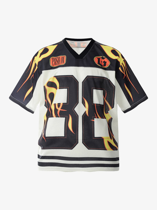 Jersey Style Flame Print T-shirt 