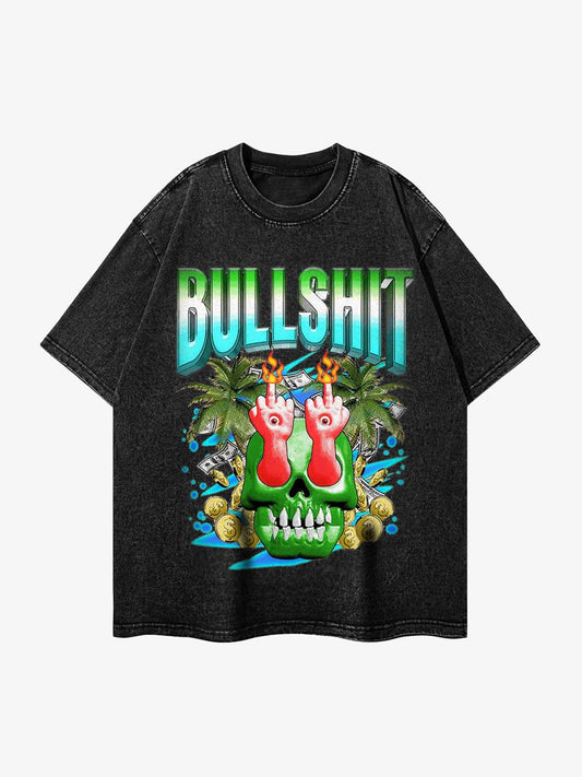 Thesupermade Retro Creative Letter Finger T-shirt - 1647 