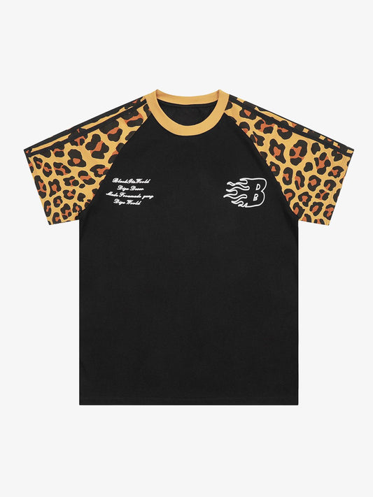Cheetah Print Raglan Sleeve T-Shirt 