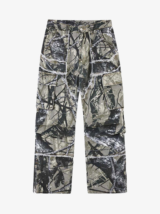 Thesupermade Camouflage Leaf Straight Leg Pants- 1870 