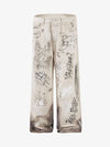 Distressed Washed Graffiti Baggy Jeans 