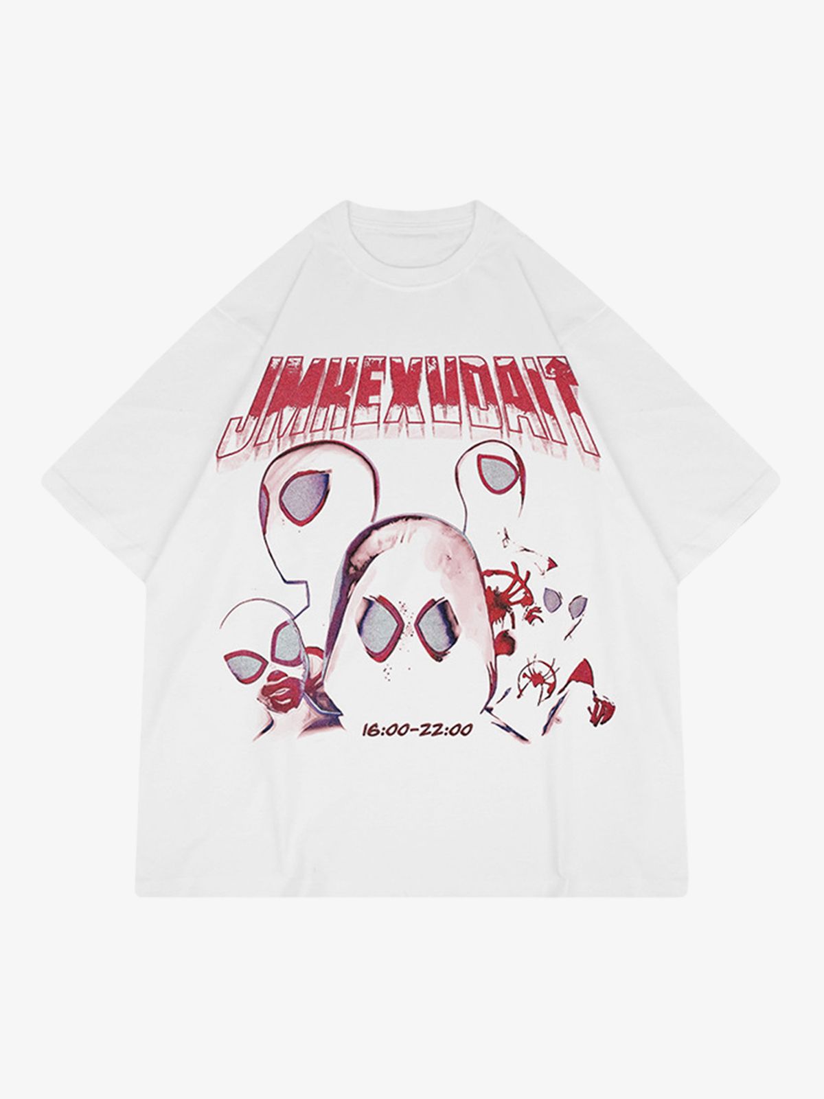 American Retro Fun Printed Street Rap T-shirt 