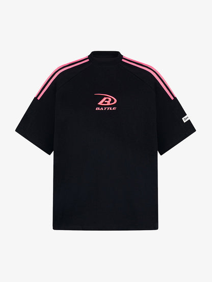 Retro Patchwork Stripe Short Sleeve T-Shirt 