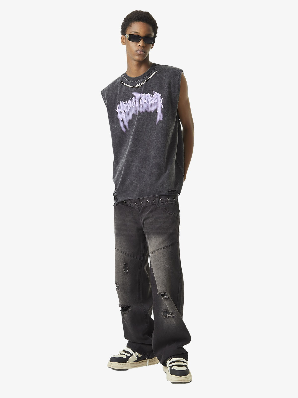 Vintage Washed Distressed Jeans 