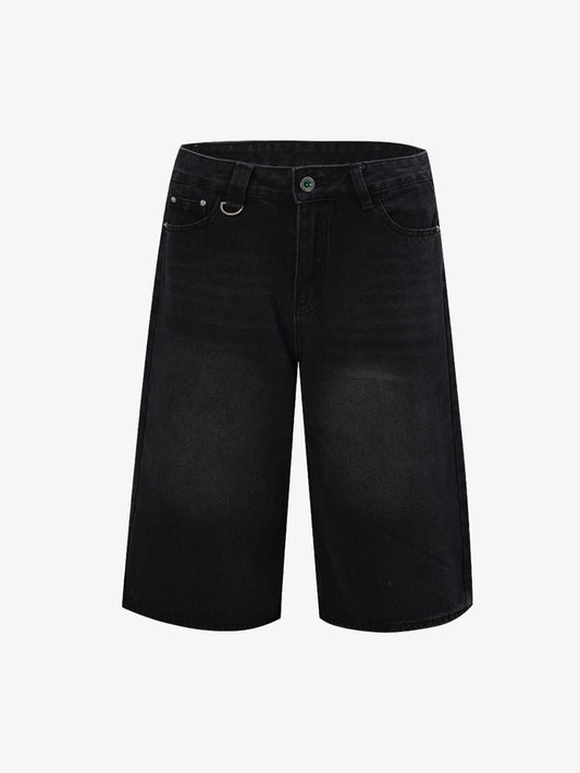 Retro Street Cleanfit Straight Denim Jort 