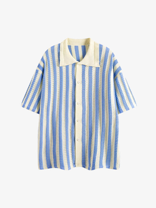 Cleanfit Striped Knit Cardigan Shirt 