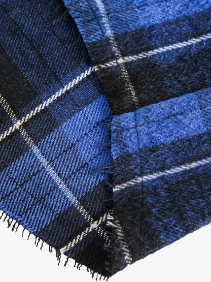 Thesupermade Plaid Brushed Cardigan Hooded Shirt 