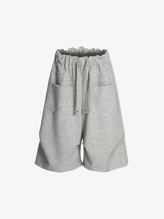 Side Pockets Drawstring Waist Casual Jorts 