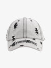Distressed Letter Embroidery Baseball Cap 