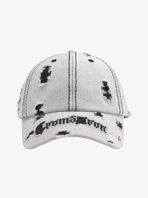 Distressed Letter Embroidery Baseball Cap 