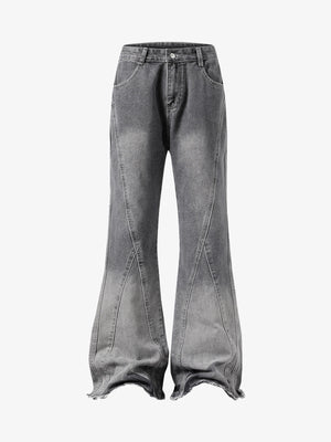 Washed Gradient Flared Jeans 