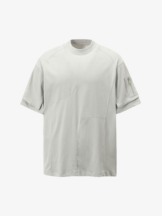 Retro Washed Deconstruction Functional Pocket T-shirt 