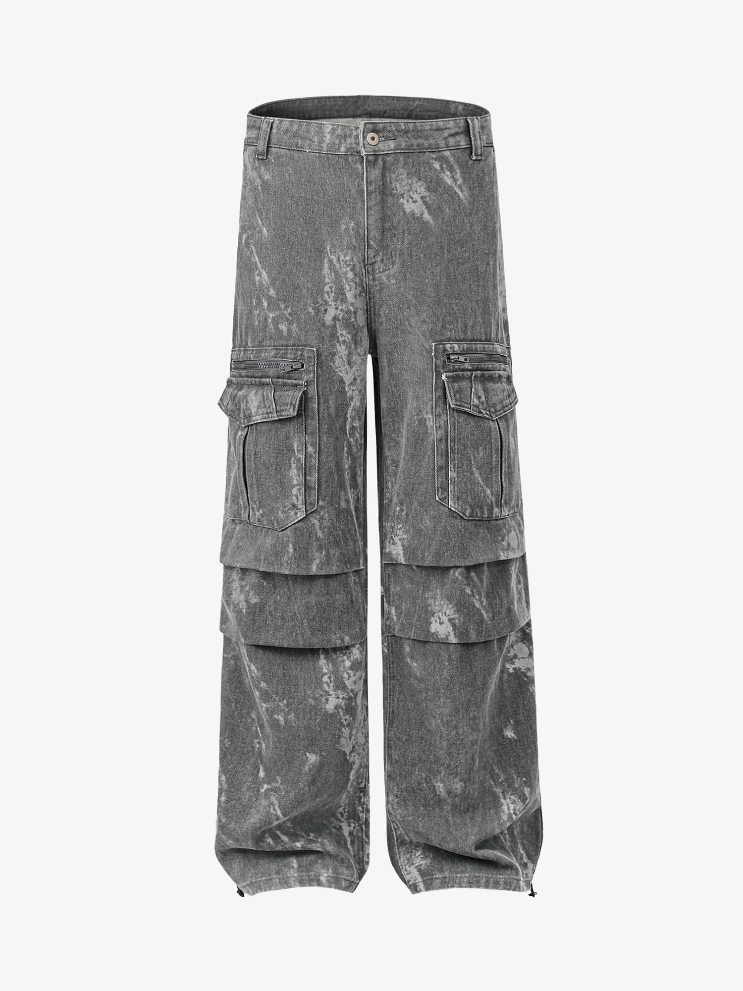 Thesupermade High Street Hip-hop Distressed Washed Work Jeans 