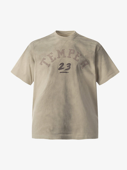 Street Distressed Tie-dye Letter Print T-shirt 