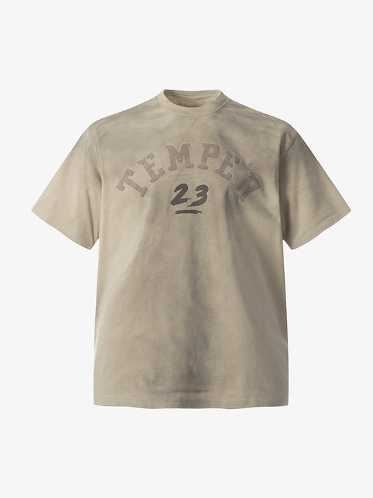 Street Distressed Tie-dye Letter Print T-shirt 