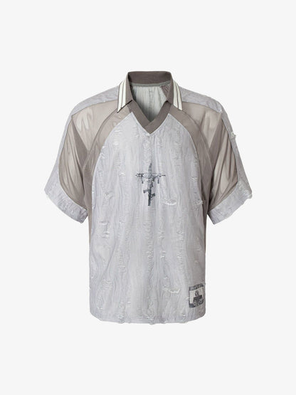 Street Stitching Cross Print T-shirt 