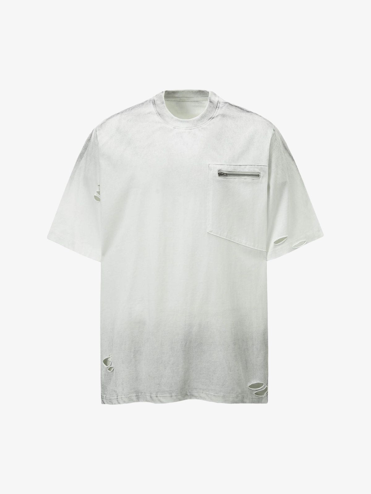 Street Dirty-Dye Distressed Cut Pocket T-shirt 