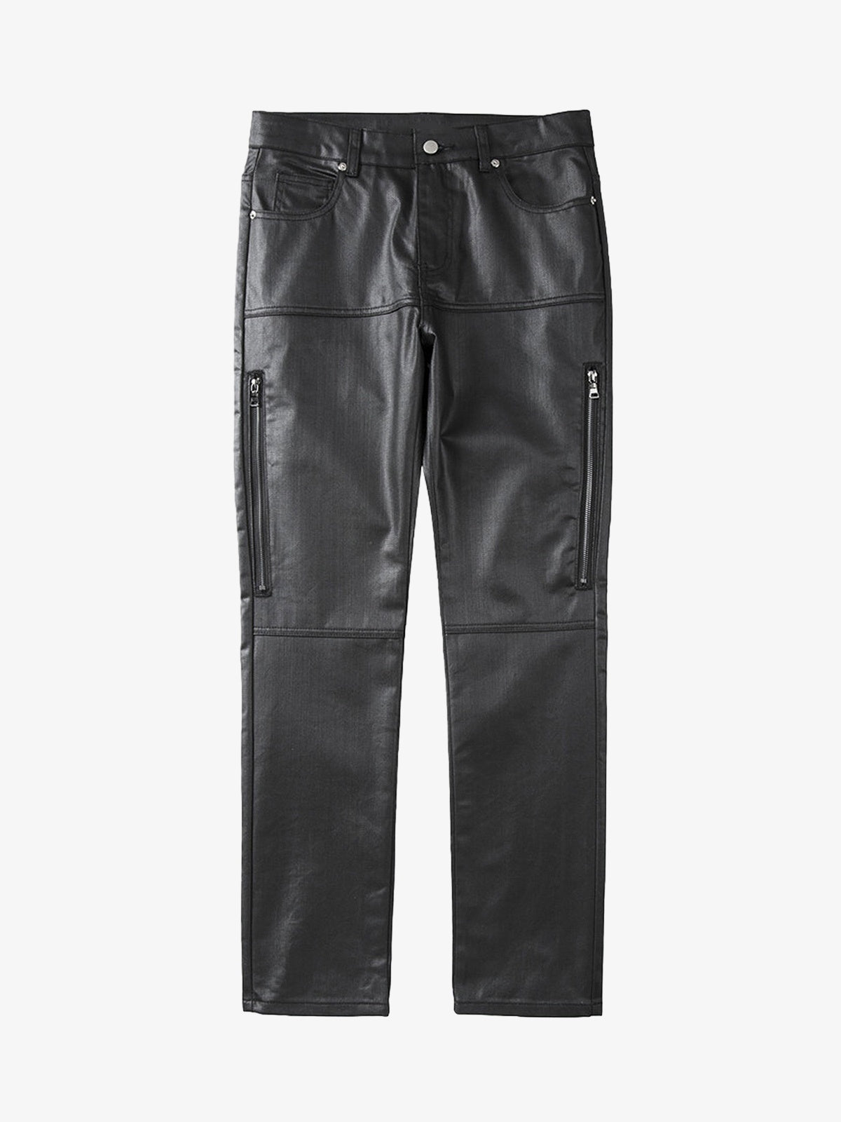Thesupermade Retro Zipper Pocket Slim Straight Pants 