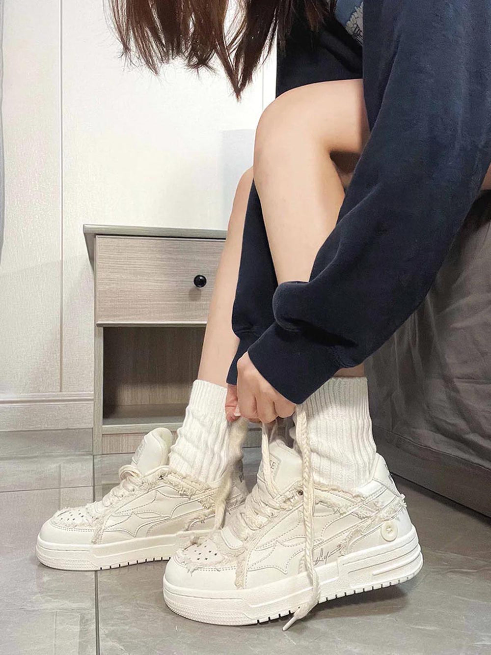 Thesupermade Casual White Board Shoes - 1466 