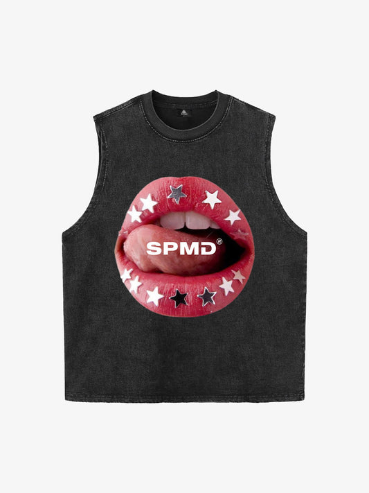 Original Hot Lips Print Vest 