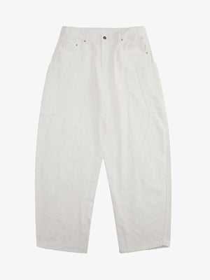 Textured Structured Barrel Jeans 