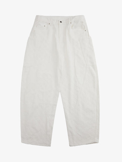 Textured Structured Barrel Jeans 