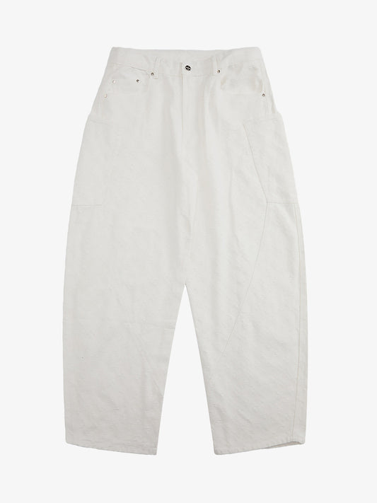 Textured Structured Barrel Jeans 