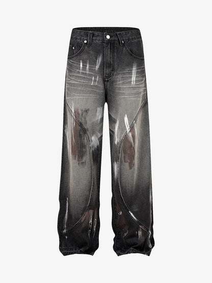 Thesupermade High Street Hip Hop Distressed Washed Jeans 