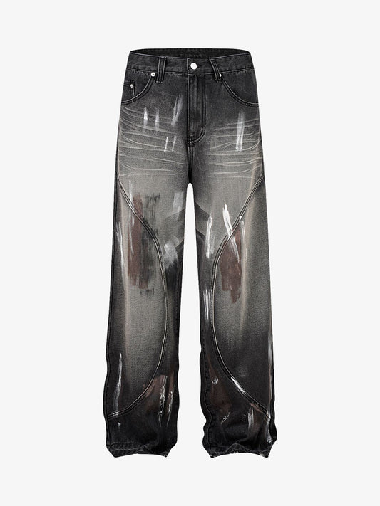 Thesupermade High Street Hip Hop Distressed Washed Jeans 
