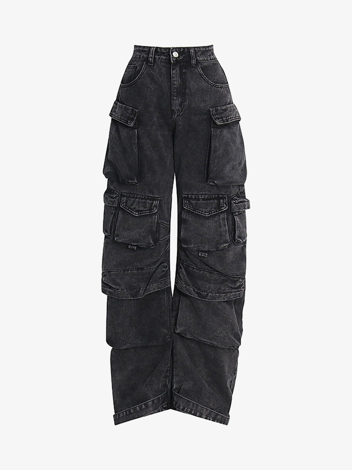 Thesupermade Street Stitching Multi-Pocket Workwear Washed Jeans - 2209 