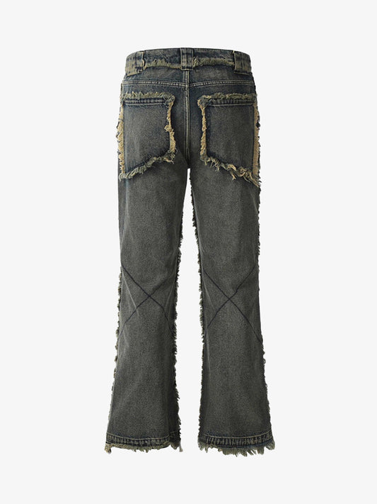 Thesupermade Old Raw Hem Straight Leg Micro Flare Jeans - 1960 