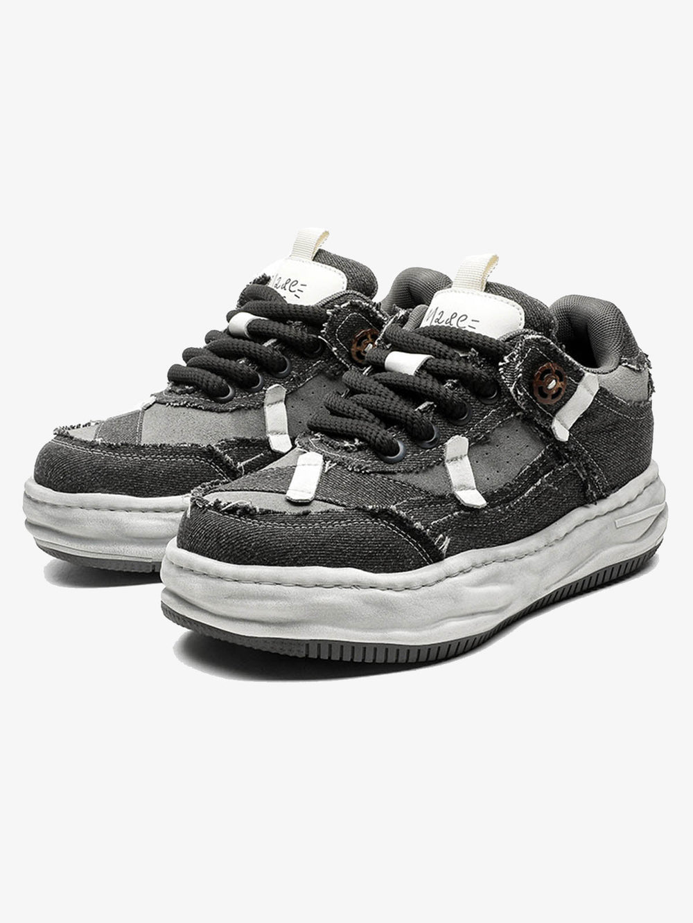 Distressed Deconstructed Split Whisker Platform Sneakers - 2602 