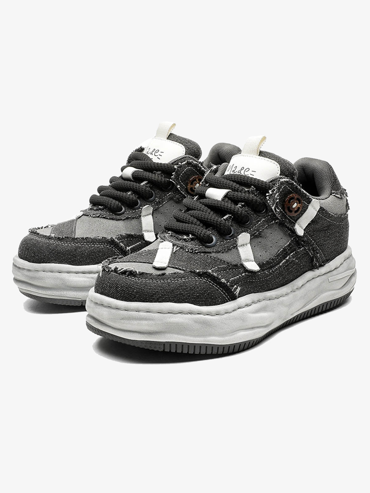 Distressed Deconstructed Split Whisker Platform Sneakers 2602