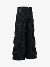 Heavy Washed Distressed Pleated Baggy Jeans - 2282 