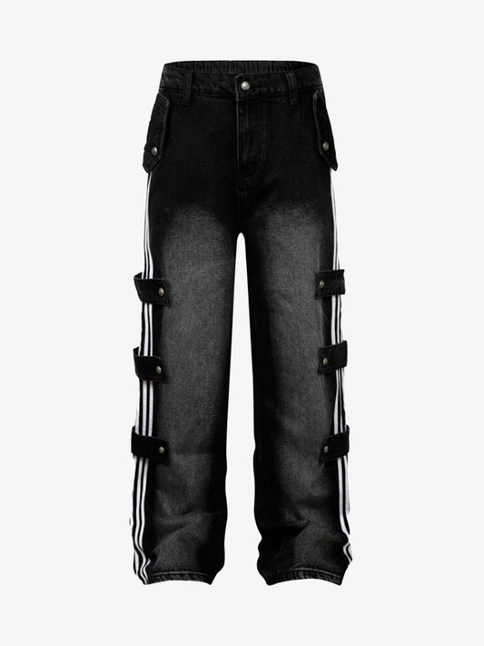 Street Stripe Paneled Work Jeans 