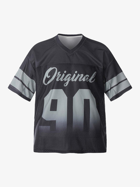Number "90" Sports Jersey Print T-shirt 