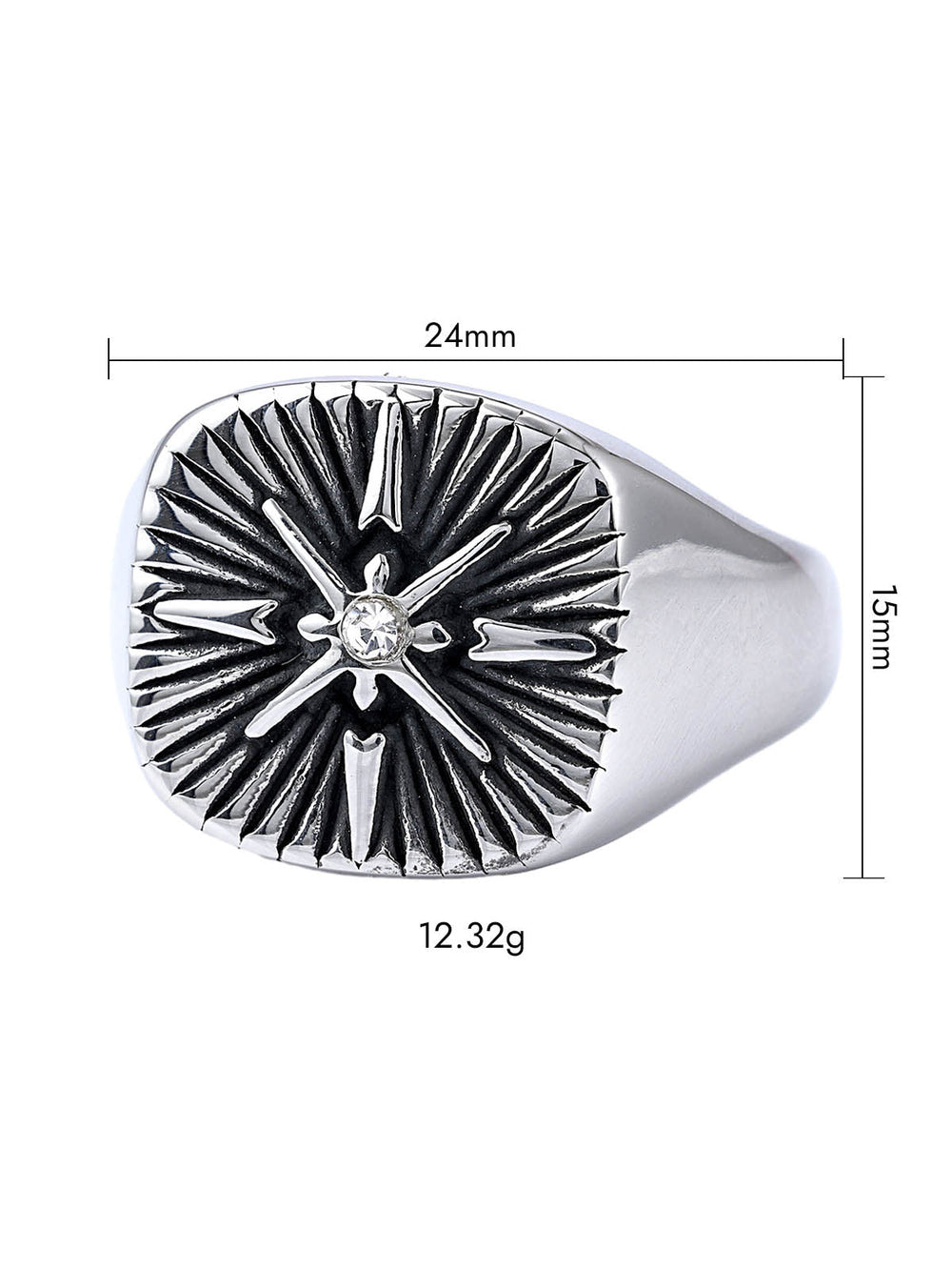 Vinatege Nordic Navigator Compass Cross Ring 