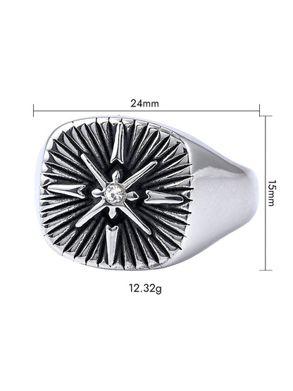 Vinatege Nordic Navigator Compass Cross Ring 