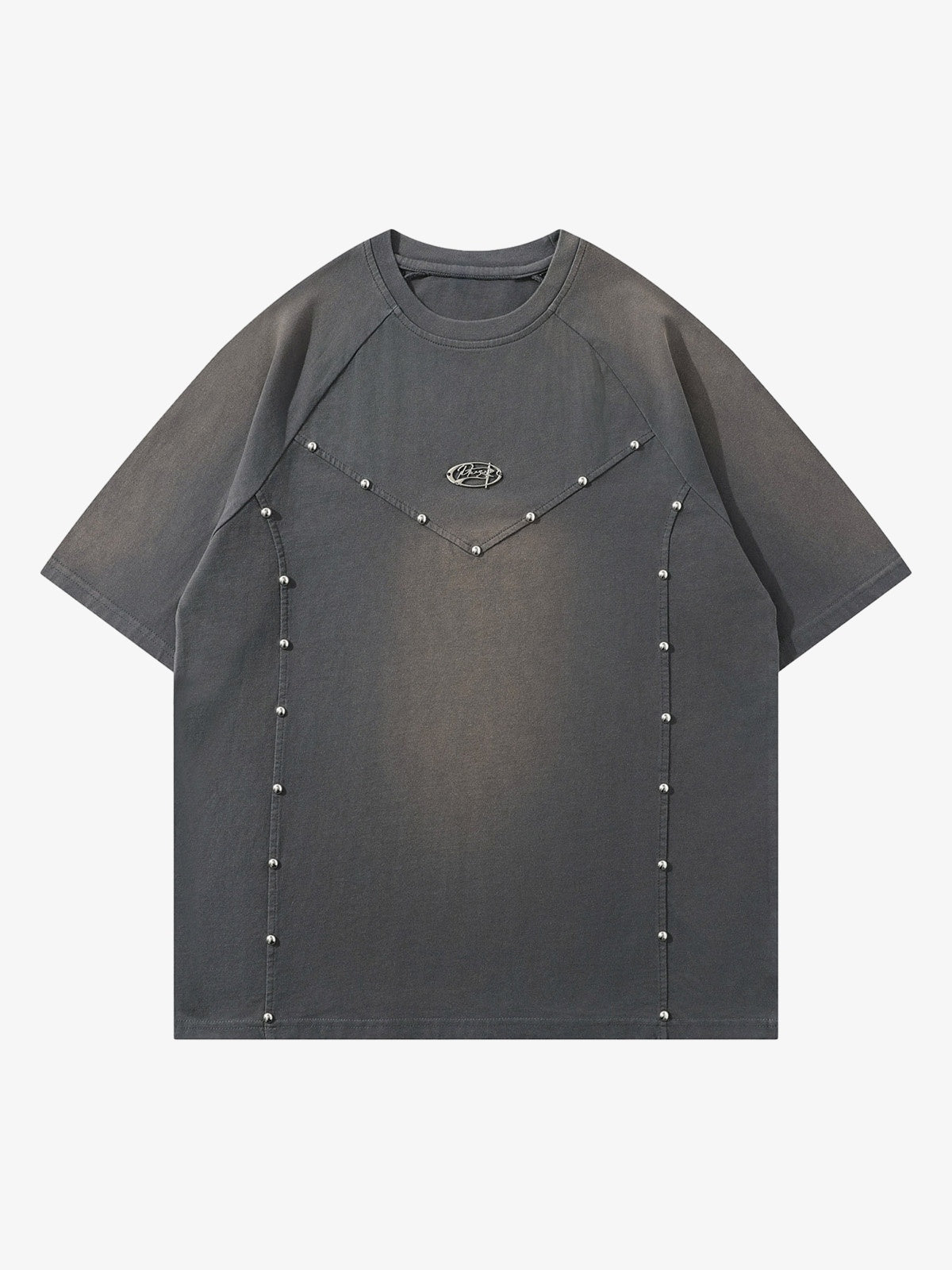 Vintage Washed Stitching Rivets T-shirt 