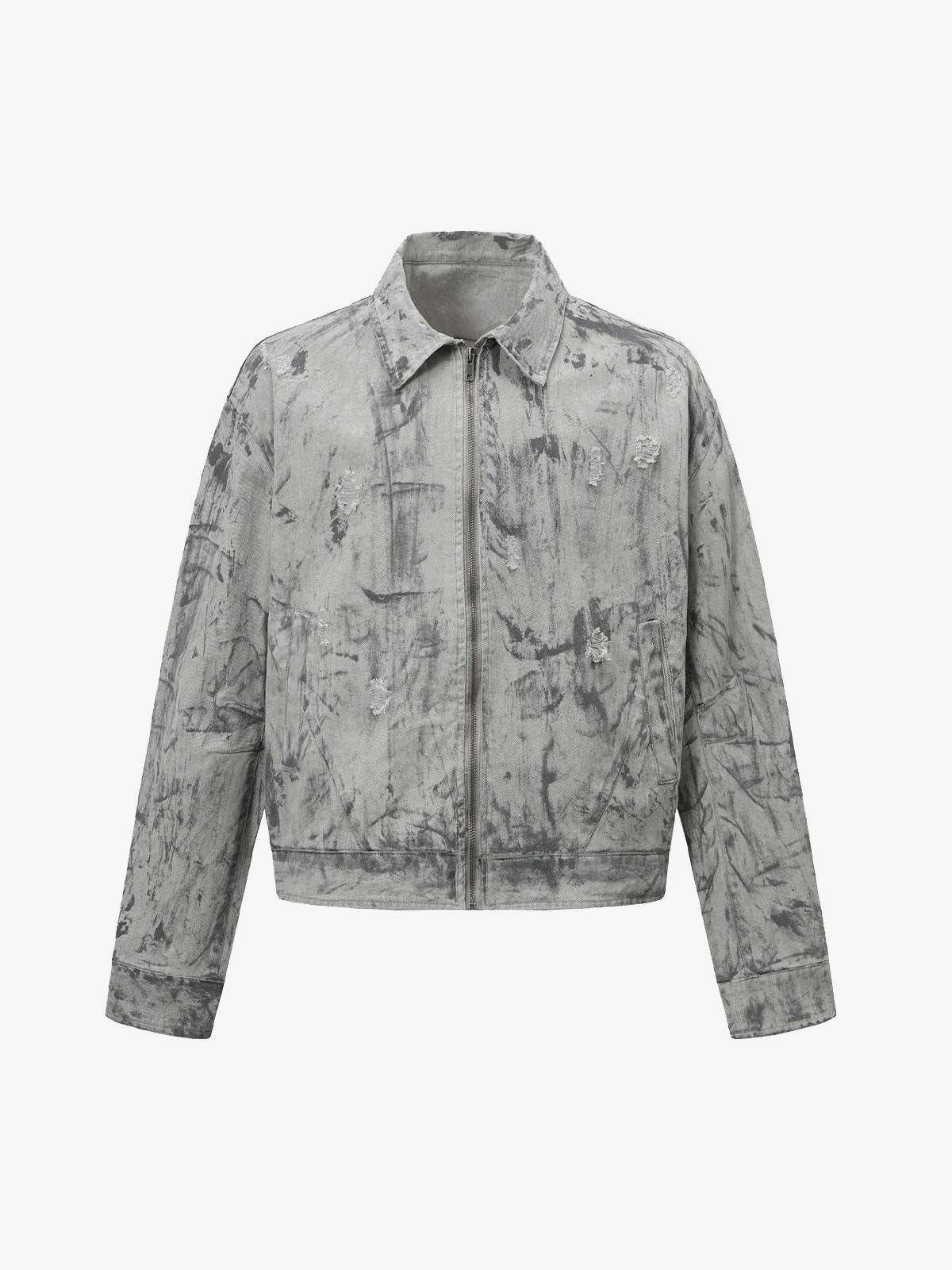 Tie-Dye Denim Bomber Jacket 