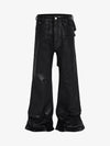 Thesupermade Black Wax Coated Flare Jeans - 2212 