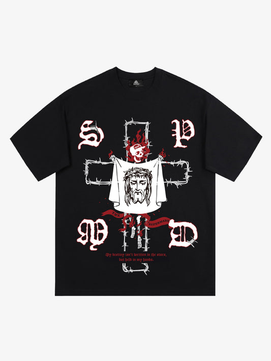 Original Skull and Jesus  Print T-Shirt 