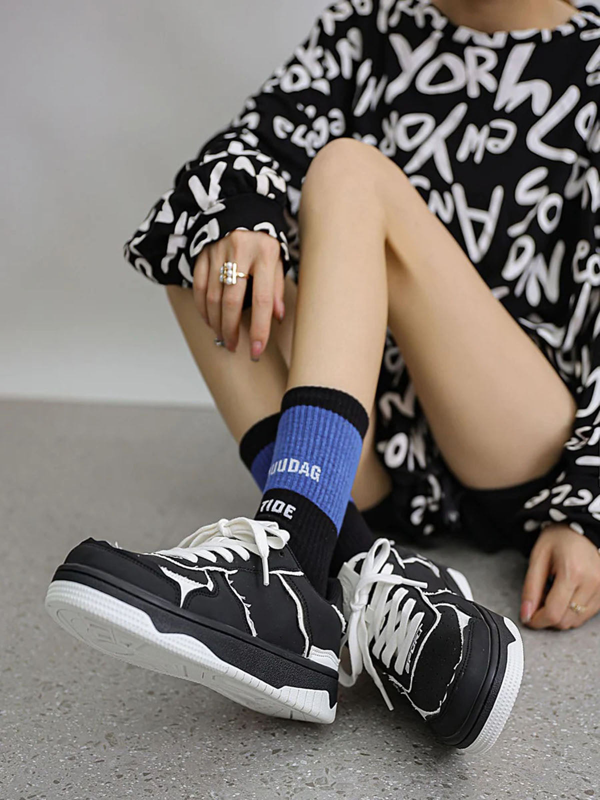 Thesupermade High Street Black And White Board Casual Shoes -1554 
