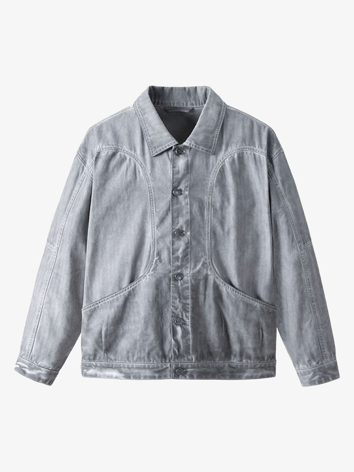 Retro Structured Dirty Wash Heavy Lapel Work Jacket 
